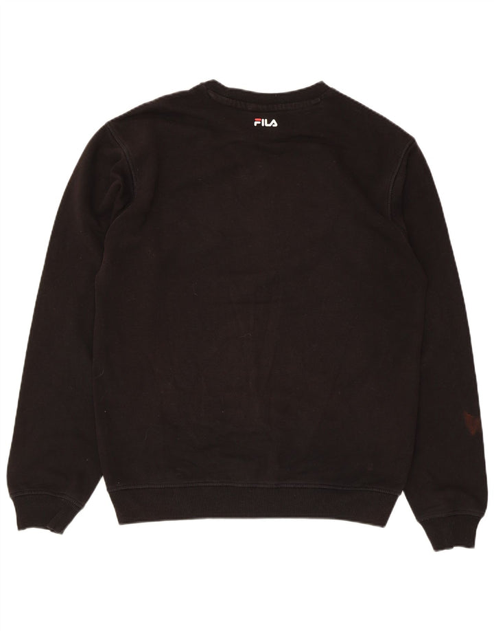Fila Herre Grafisk Sweatshirt Jumper Lille sort bomuld
