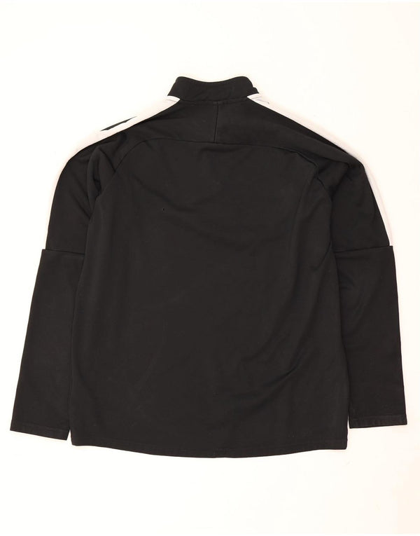 Nike Mens Dri Fit Zip Neck Pullover Tracksuit Top Medium Black Colourblock