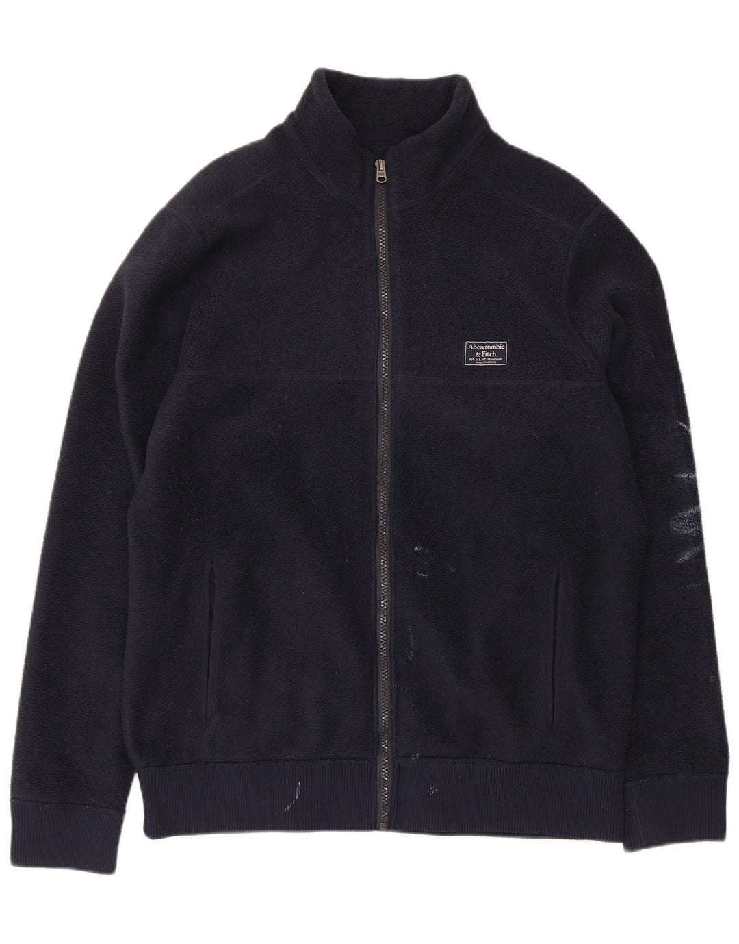 Abercrombie & Fitch Fleecejakke til mænd UK 38 Medium Navy Blue Polyester