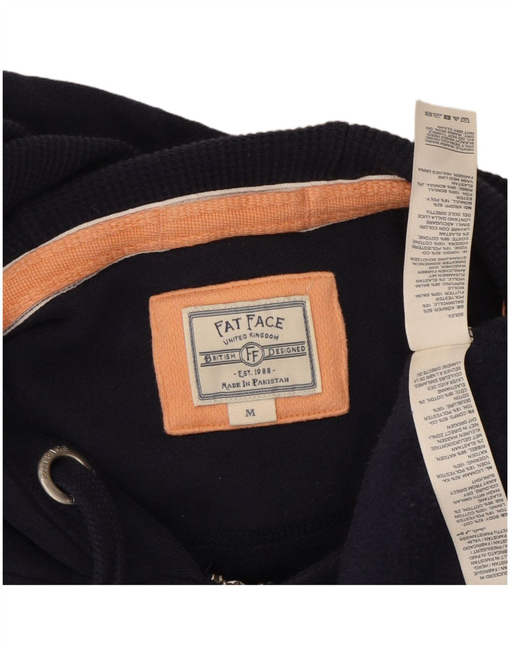 FAT FACE Mens Zip Hoodie Sweater Medium Navy Blue Cotton
