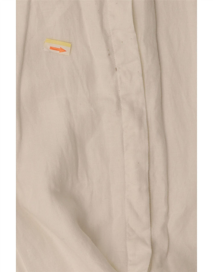 JASPER CONRAN Dame Longline kortærmet skjortebluse UK 16 Large White