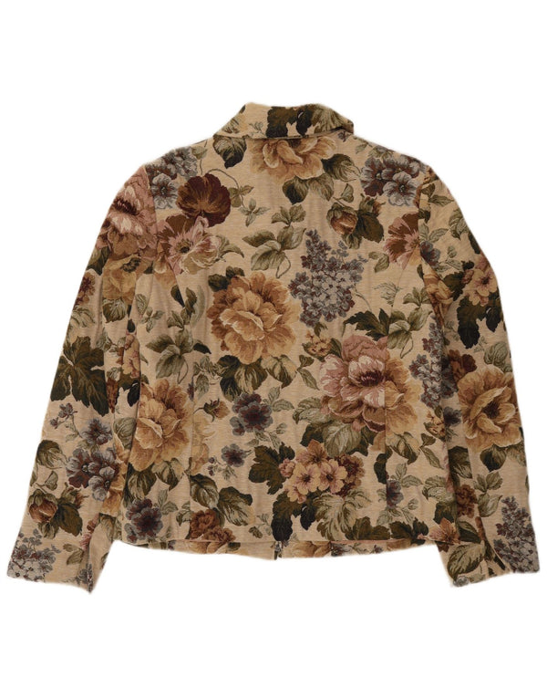 Landhaus Dame Blazer Jakke EU 40 Medium Beige Floral Polyester