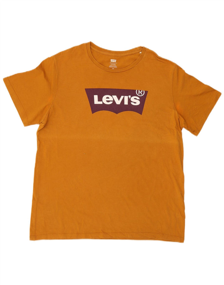 Levi's Herre Standard Grafisk T-Shirt Top Stor Orange
