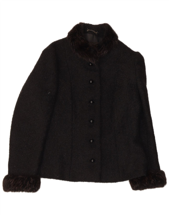 Vintage Dame 6 Button Blazer Jacket UK 10 Small Black