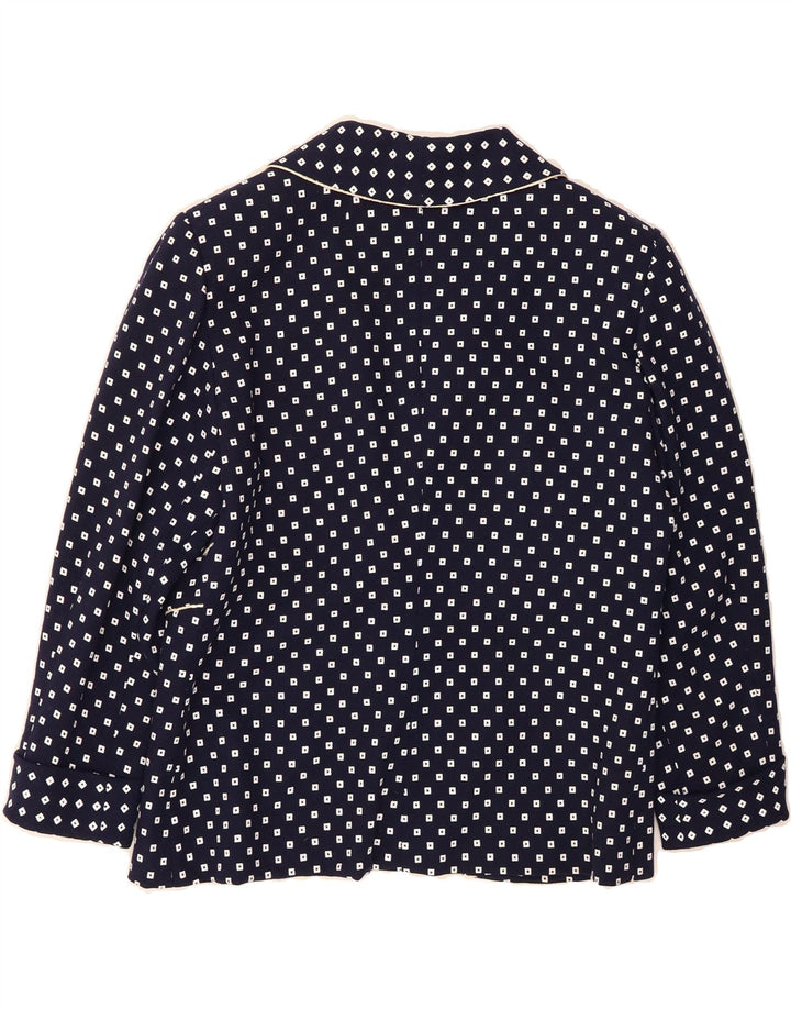 VINTAGE Womens 1 Button 2 Piece Set UK 16 Large Navy Blue Spotted Vintage Vintage and Second-Hand Vintage from Messina Hembry 