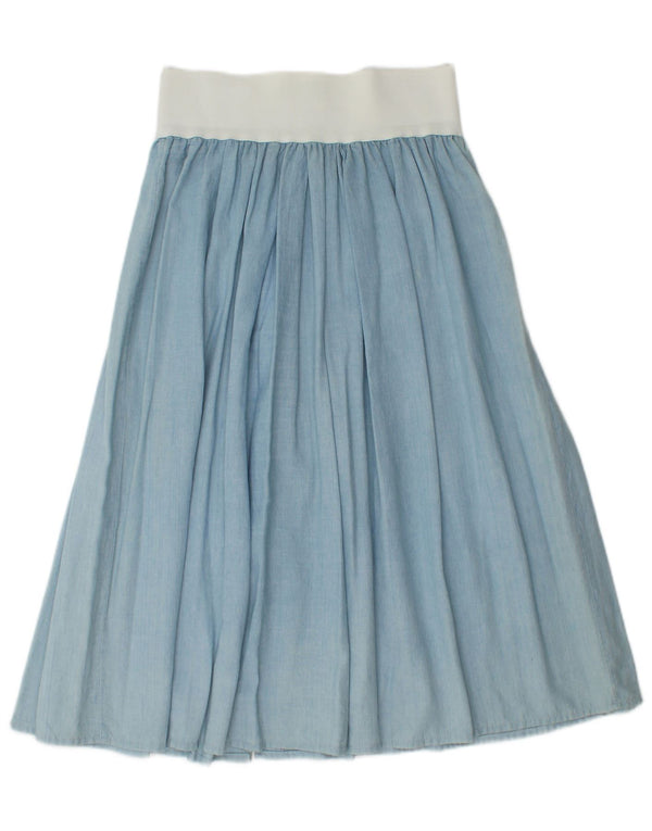 Vintage kvinders højtaljede A-linje nederdel IT 44 Medium W28 Blue Colourblock