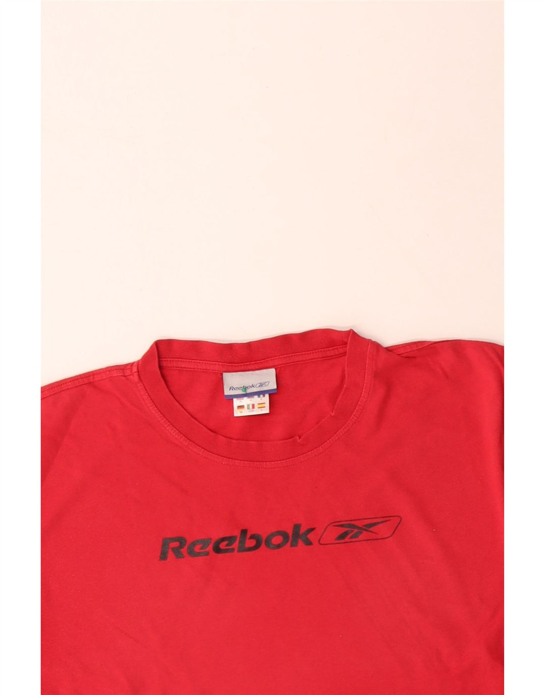 REEBOK Herre grafisk T-shirt Top Medium Rød Bomuld