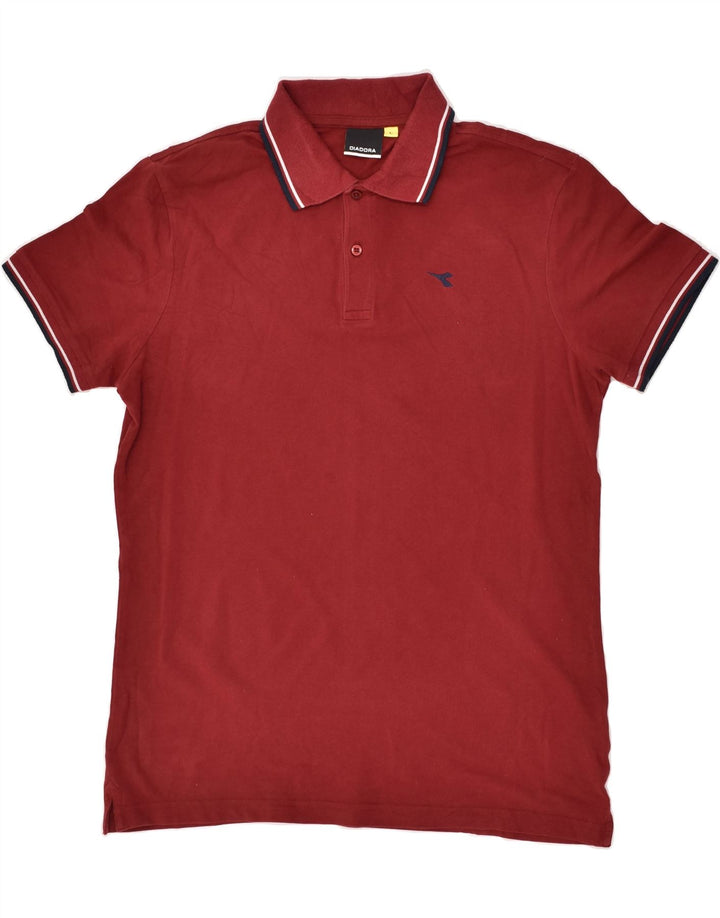 DIADORA Mens Polo Shirt Large Maroon Cotton | Vintage Diadora | Thrift | Second-Hand Diadora | Used Clothing | Messina Hembry 