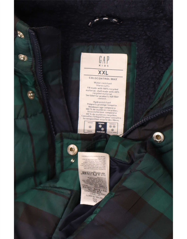 Gap Boys hættejakke 13-14 år 2XL marineblå ternet polyester