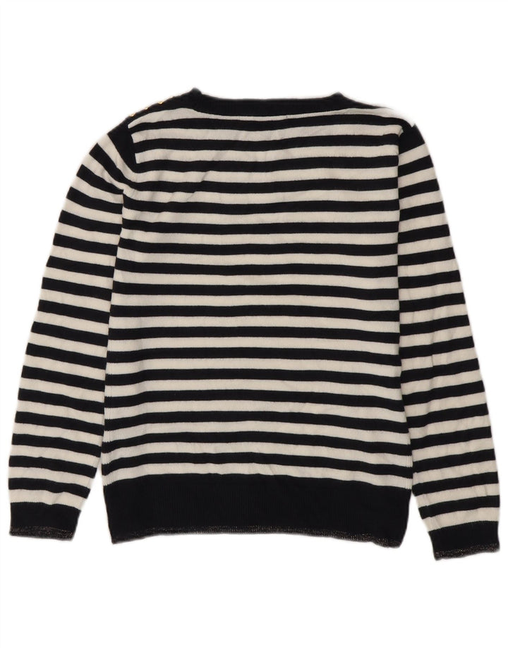 Marks & Spencer Dame Boat Neck Jumper Sweater UK 8 Small Navy Blue