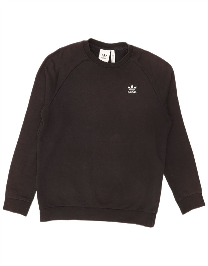 Adidas Herre Loose Fit Sweatshirt Jumper lille sort bomuld