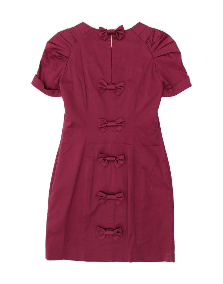 FRENCH CONNECTION Womens Sheath Dress UK 10 Small  Maroon Cotton Vintage French Connection and Second-Hand French Connection from Messina Hembry 