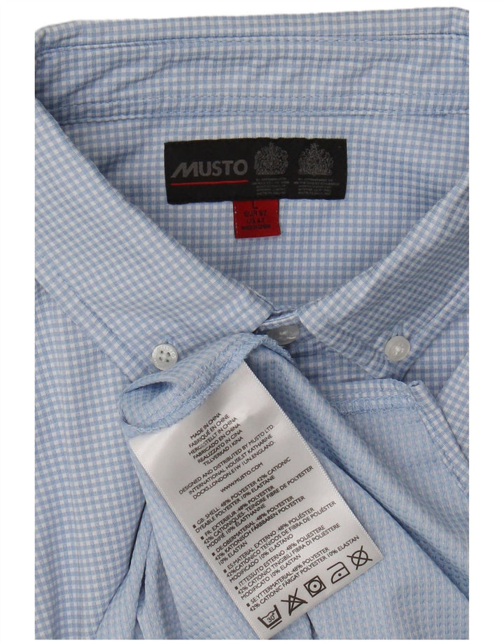 Musto Herreskjorte Stor Blå Gingham Polyester
