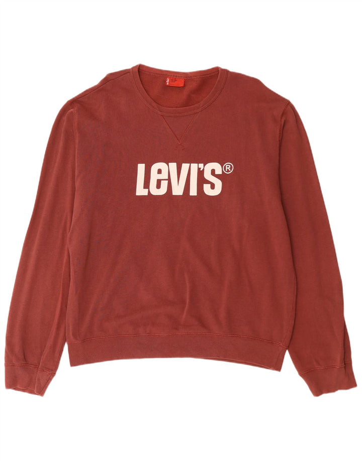 Levi's Grafisk sweatshirt til mænd, stor rødbrun bomuld