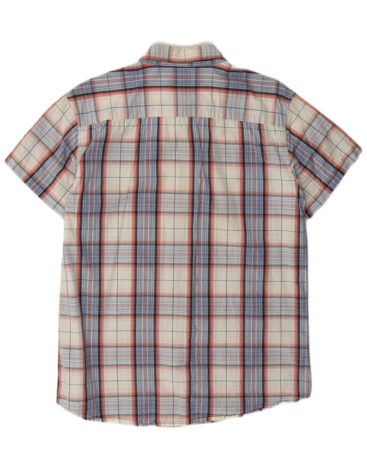 Wrangler kortærmet herreskjorte med normal pasform Medium Off White Plaid bomuld
