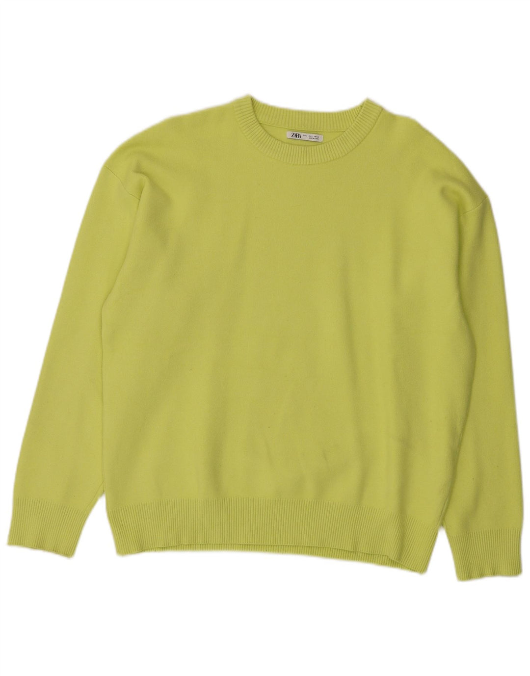 Zara Herre Boat Neck Jumper Sweater Stor grøn viskose