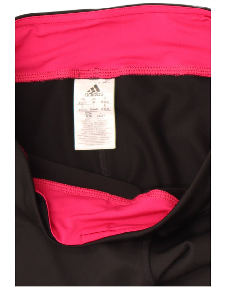 Adidas Dame Climalite Capri Leggings UK 12/14 Medium Black Polyester