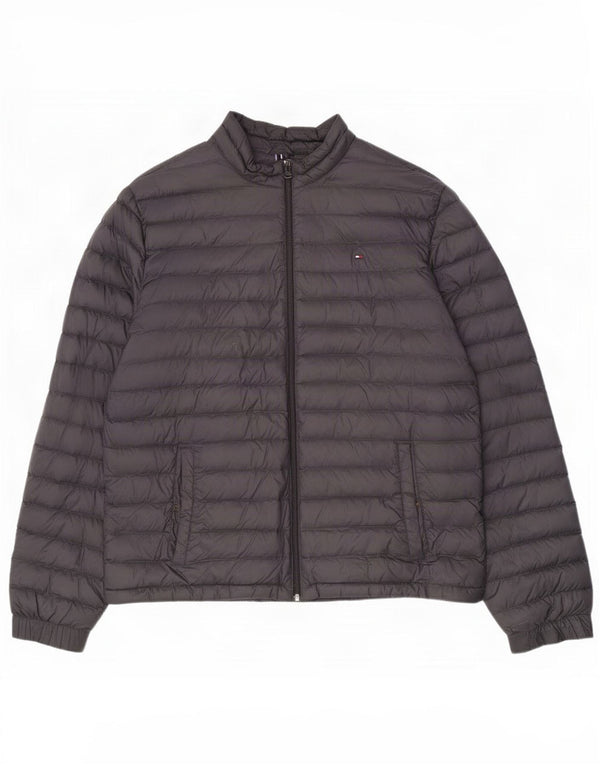 Tommy Hilfiger Herre Polstret Jakke UK 44 2XL Grå Nylon