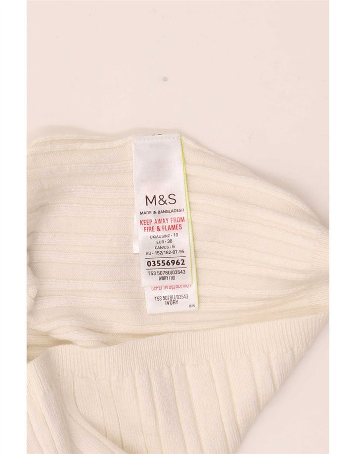 Marks & Spencer Dame Per Una Turtle Neck Jumper Sweater UK 10 Small White