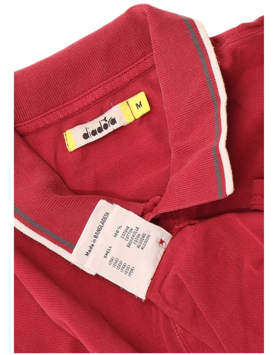 DIADORA Poloshirt til mænd Medium rødbrun stribet bomuld