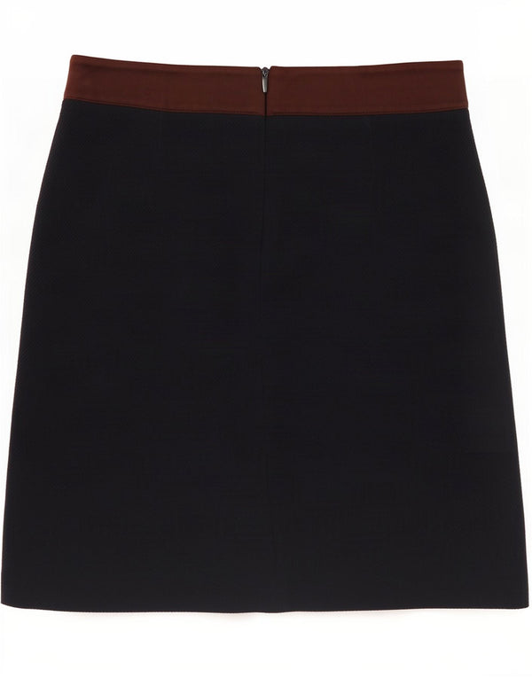 Laura Ashley Dame Midi Skirt UK 10 Small W30 Navy Blue Colourblock