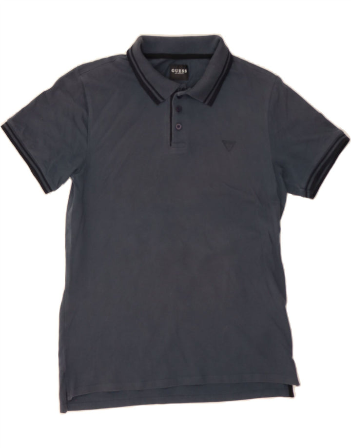 GUESS Mens Polo Shirt Medium Navy Blue Cotton Vintage Guess and Second-Hand Guess from Messina Hembry 