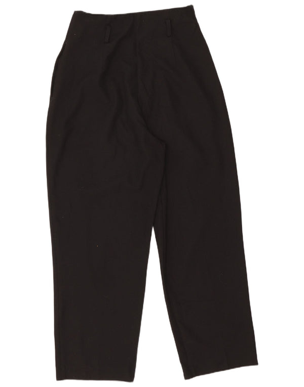 Zara Kvinders Højtaljede Casual Bukser Små W26 L25 Sort Polyester