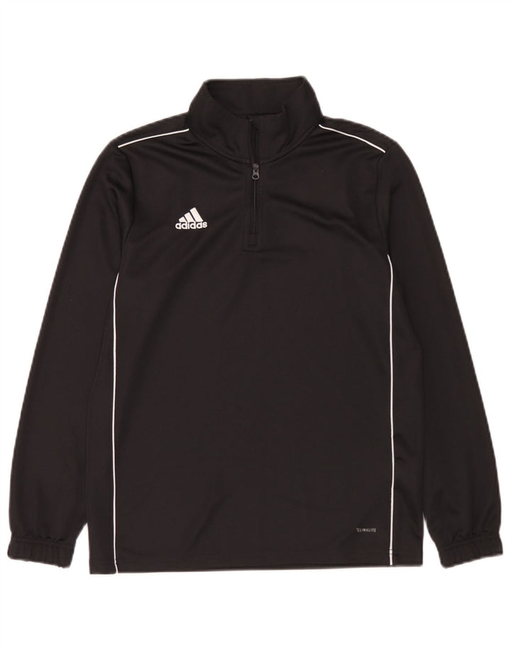 Adidas drenge Climalite top med lynlås og langærmet 11-12 år sort polyester