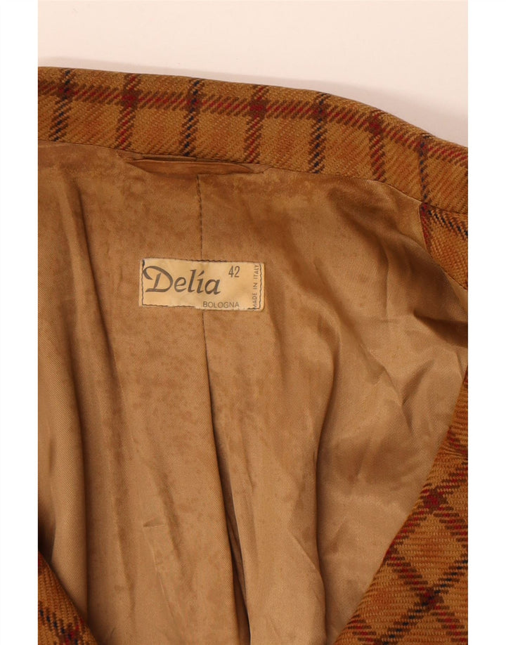 Delia Dame 2-knaps blazerjakke IT 42 Medium Brown Check