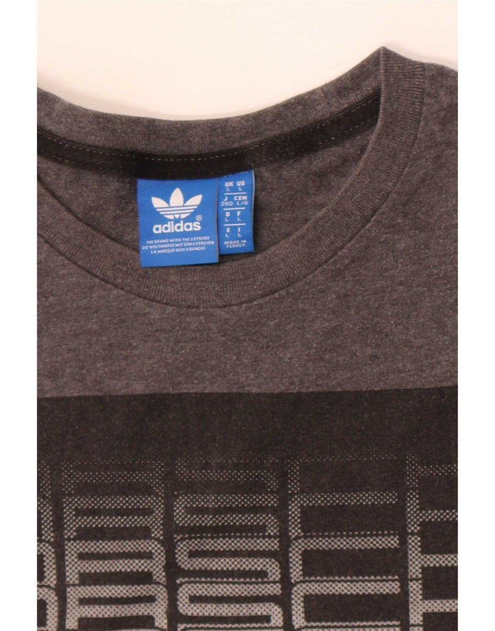 Adidas Herre Grafisk T-Shirt Top Stor Grå