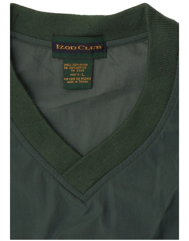 Izod Herre Pullover Træningsdragt Top Stor Grøn Nylon