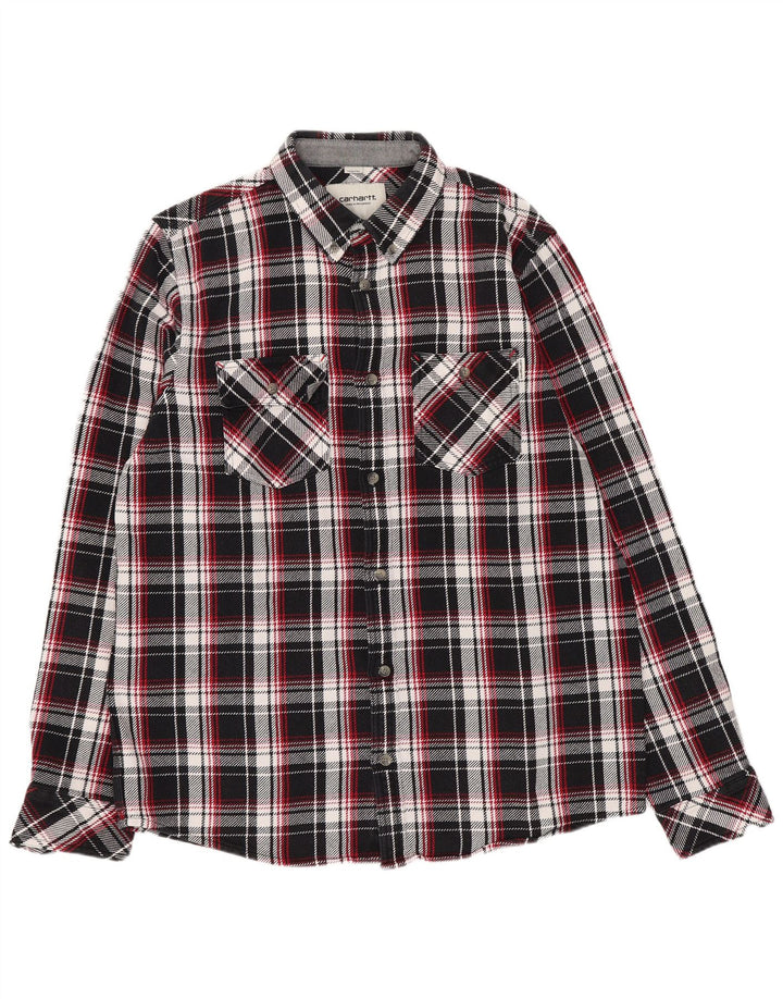 Carhartt Herre Worker Wear Regular Fit Flannel Shirt Large Black Plaid