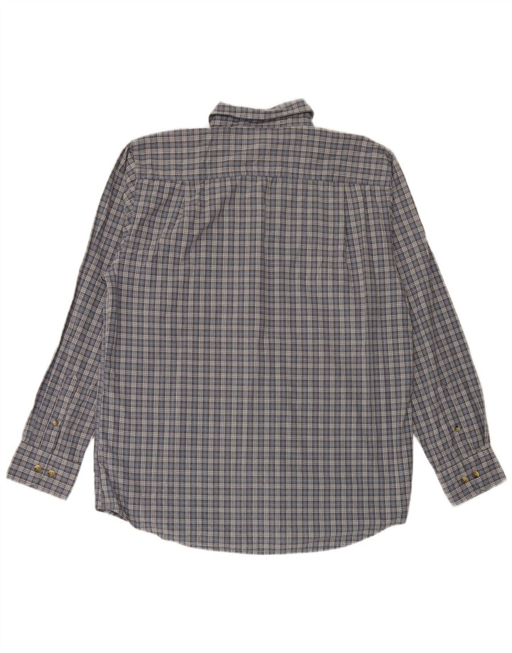 DOCKERS Herreskjorte Medium blå ternet bomuld