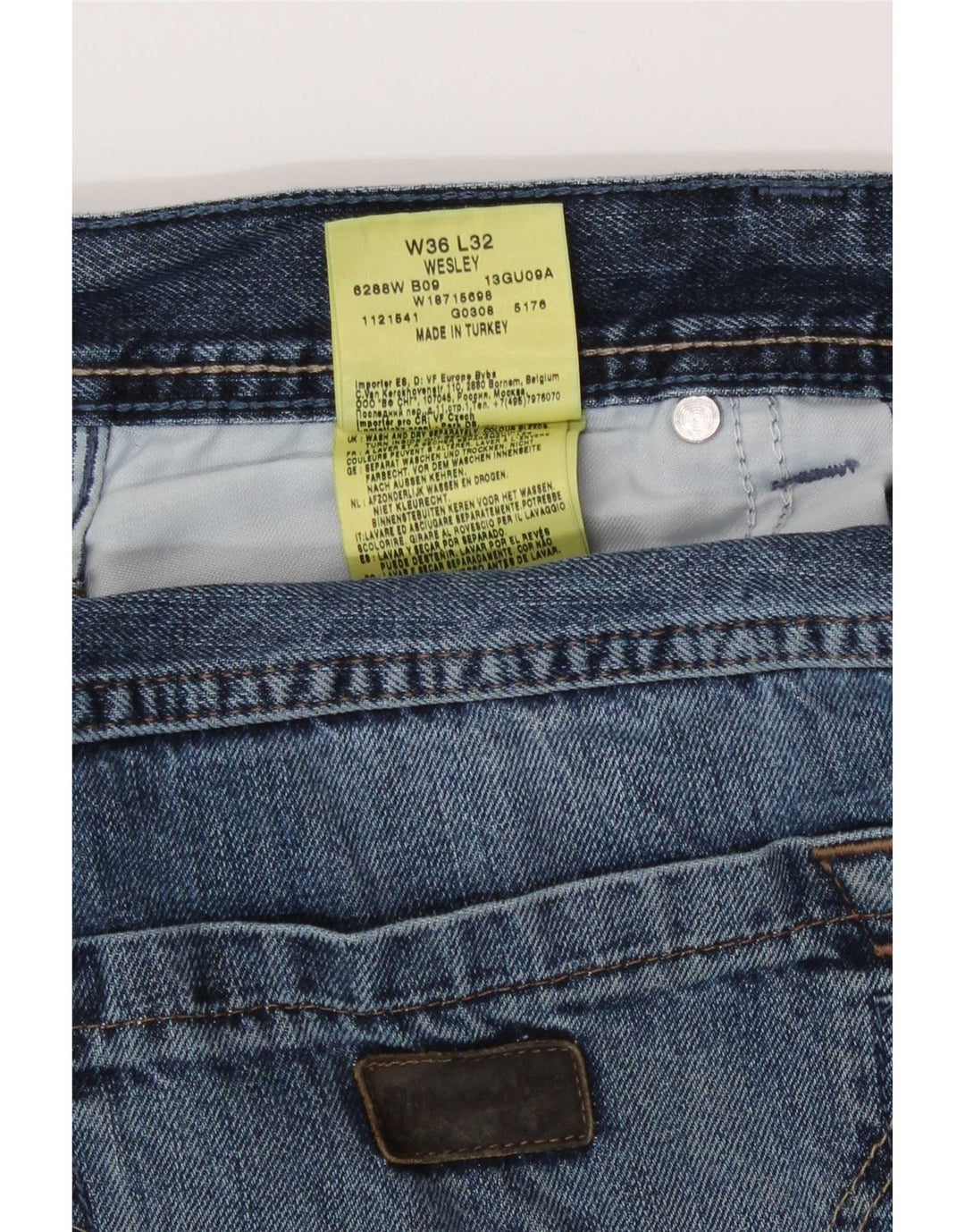Wrangler Herre Wesley Regular Straight Jeans W36 L32 Blå Bomuld