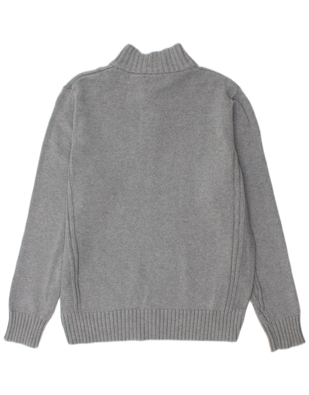 Marks & Spencer Herre Blue Harbor Button Neck Jumper Sweater Medium Grey