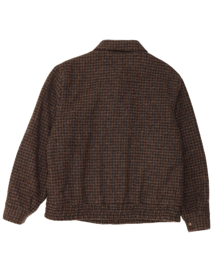 INDIOS Bomberjakke til mænd IT 48 Medium Brown Houndstooth Uld
