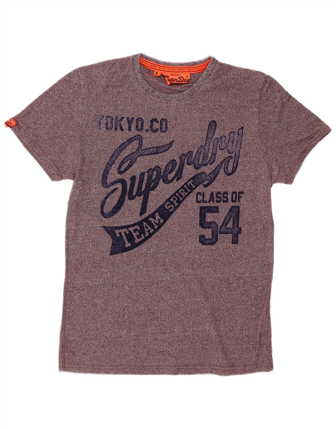SUPERDRY Herre grafisk T-shirt Top Stor Bourgogne Flecked Bomuld