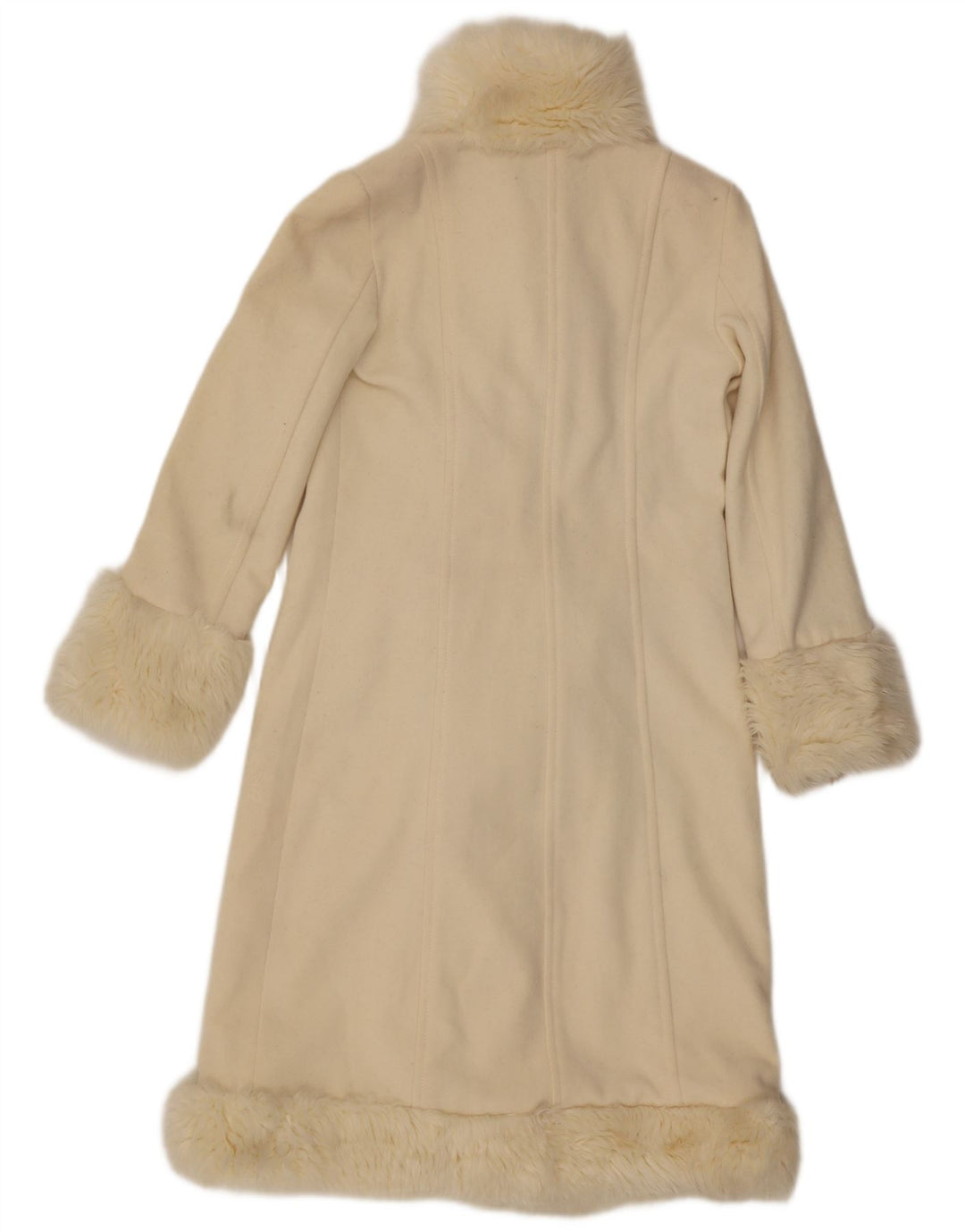 Zara Dame Overfrakke UK 10 Lille Beige Uld
