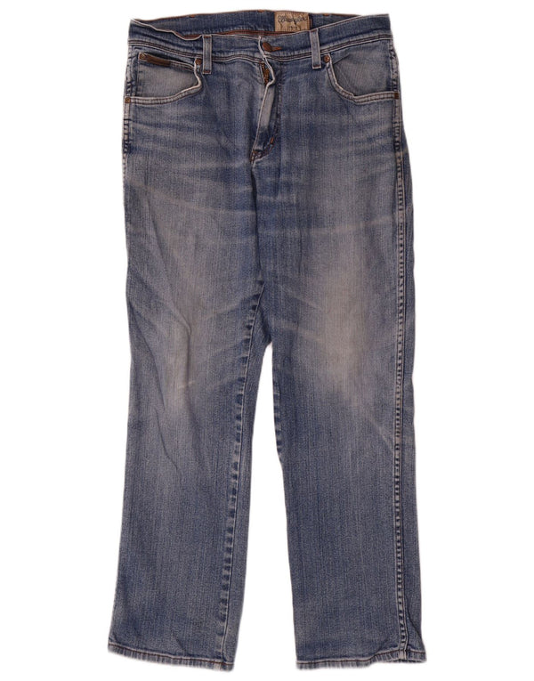 Wrangler Herre Texas Stretch Straight Jeans W34 L30 Blå Bomuld