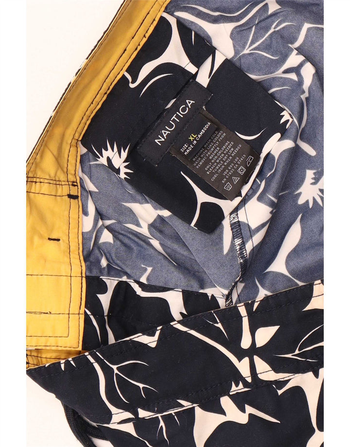 Nautica badeshorts til mænd XL marineblå blomsterpolyester