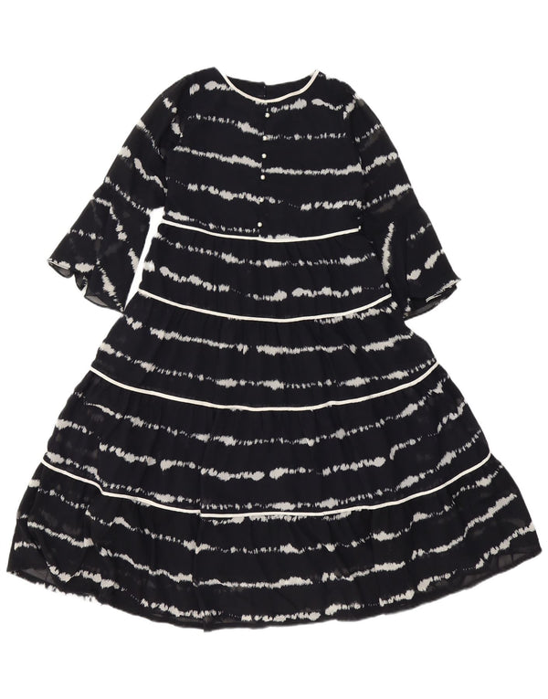 Polka Dots damekjole med 3/4 ærmer EU 34 XS marineblå stribet