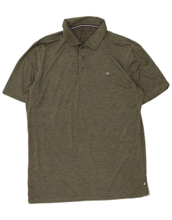 Calvin Klein herre poloshirt Medium Khaki Flecked Polyester