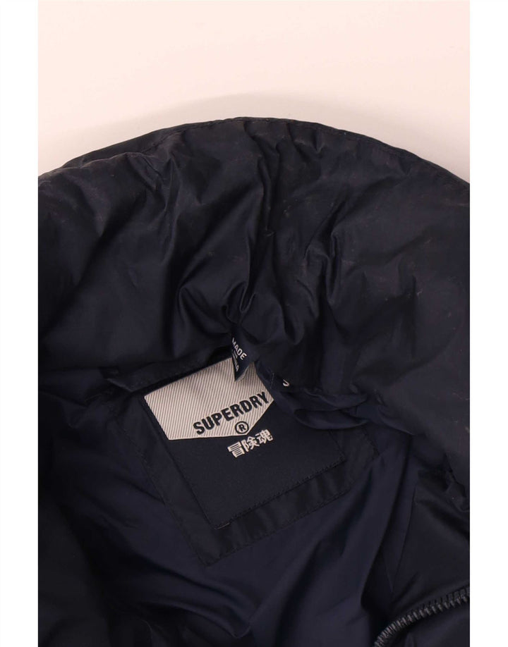 Superdry Polstret jakke til mænd UK 36 Small Navy Blue Colourblock Polyester