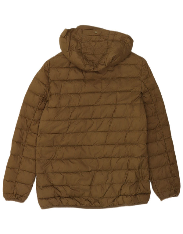 Zara Polstret hættejakke til kvinder UK 10 Small Khaki Polyester
