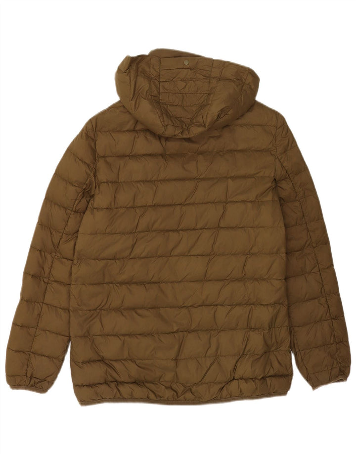 Zara Polstret hættejakke til kvinder UK 10 Small Khaki Polyester