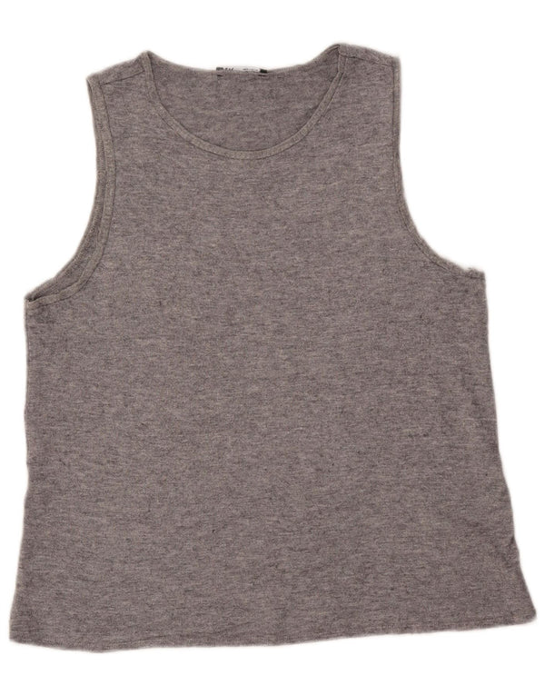 Zara Damevest Top UK 16 Large Grey Fair Isle