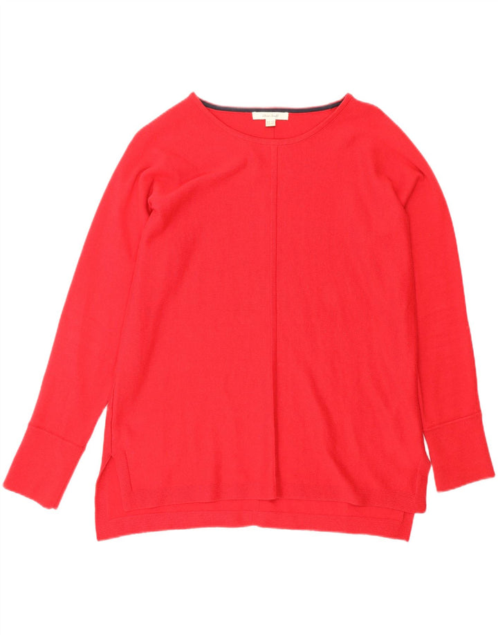 White Stuff Dame Boat Neck Jumper Sweater UK 12 Medium Rød Bomuld