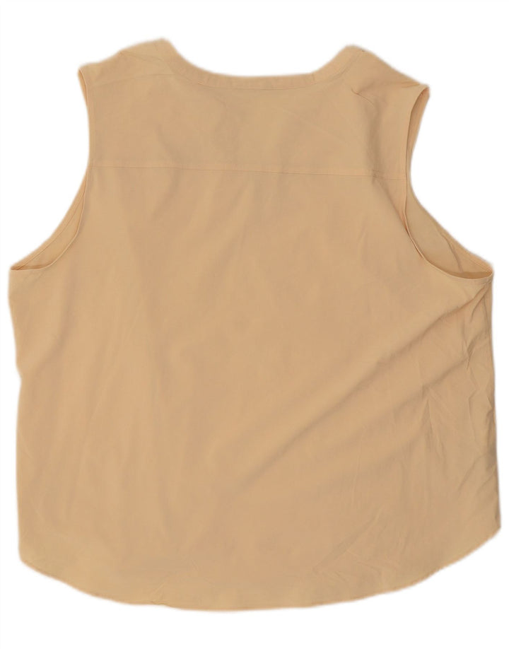 EDDIE BAUER Dame ærmeløs bluse Top UK 18 XL Beige Polyester