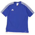ADIDAS Herre Climalite T-Shirt Top Medium Blue Colourblock Polyester
