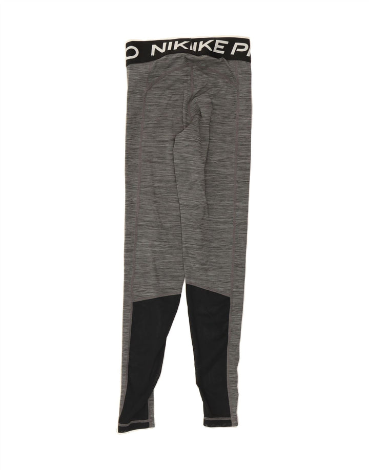NIKE Womens Dri Fit Graphic Leggings UK 4 XS  Grey Colourblock Polyester Vintage Nike and Second-Hand Nike from Messina Hembry 
